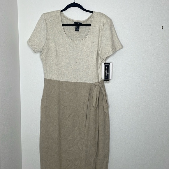 Positive Attitude Dresses & Skirts - NWT Positive Attitude Linen Tie Dress